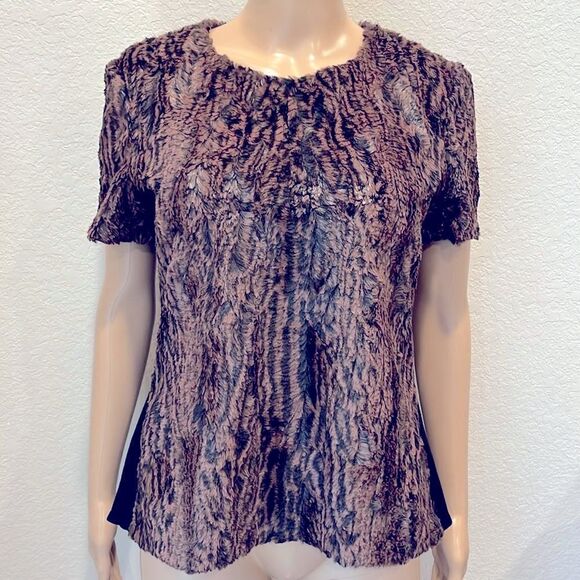 BCBGMaxAzria faux fur top - Picture 1 of 2